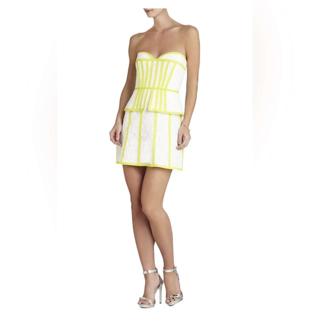 NEW BCBGMAXAZRIA KELLYN STRAPPING DETAILED STRAPLESS DRESS IRG61B14/M643A SIZE 6 - Picture 3 of 10